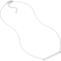 Olas d'Oro - 14K White Gold Thin Bar Adjustable Necklace with Lobster Clasp