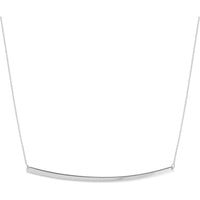Olas d'Oro - 14K White Gold Thin Curved Bar Adjustable Necklace - 2.40 Grams