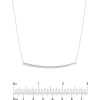 Olas d'Oro - 14K White Gold Thin Curved Bar Adjustable Necklace - 2.40 Grams