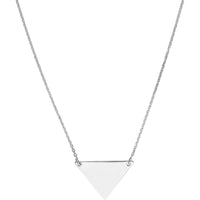 Olas d'Oro - 14K White Gold Triangle Drop Necklace with Adjustable Chain - 2.21 Grams