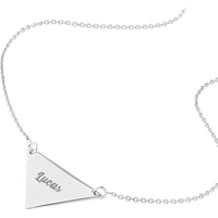 Olas d'Oro - 14K White Gold Triangle Drop Necklace with Adjustable Chain - 2.21 Grams