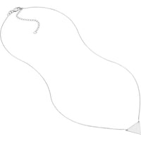Olas d'Oro - 14K White Gold Triangle Drop Necklace with Adjustable Chain - 2.21 Grams