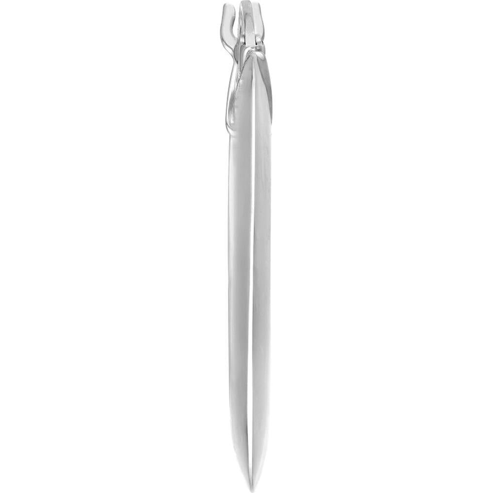 Olas d'Oro - 14K White Gold Triangular Tube Round Hoop Earrings - 15mm, Hinge Closure