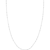 Olas d'Oro - 14K White Gold Triple Bead Saturn Chain Necklace - 24" with Lobster Lock