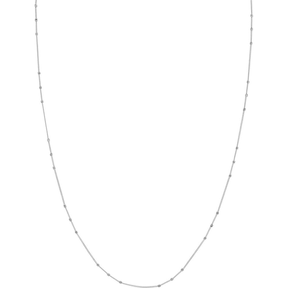 Olas d'Oro - 14K White Gold Triple Bead Saturn Chain Necklace - 24" with Lobster Lock