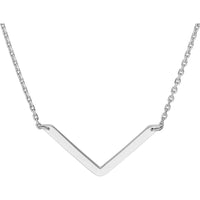 Olas d'Oro - 14K White Gold V-Shape Drop Adjustable Necklace