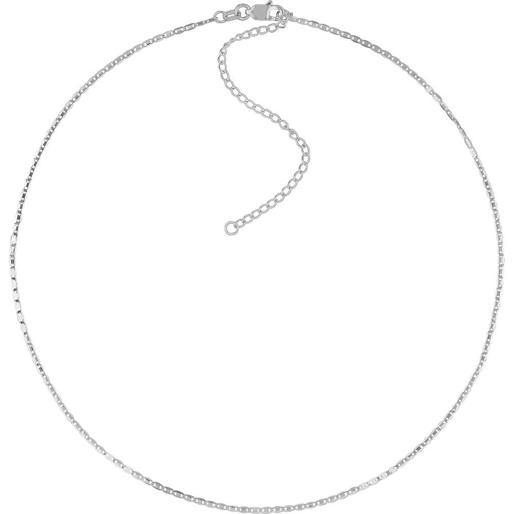 Olas d'Oro - 14K White Gold Valentino Adjustable Choker Chain - 1.68 Grams Total Weight