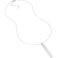 Olas d'Oro - 14K White Gold Vertical Engravable Bar Adjustable Necklace 3.78 Grams