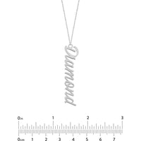 Olas d'Oro - 14K White Gold Vertical Script Font Necklace - Customizable Pendant with Lobster Clasp