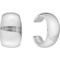 Olas d'Oro - 14K White Gold Wide High Polished Earring Cuffs - 2.96 Grams Total Weight