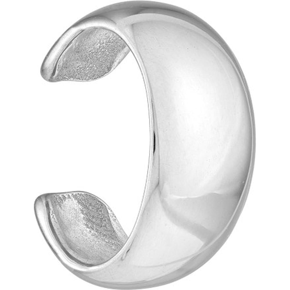 Olas d'Oro - 14K White Gold Wide High Polished Earring Cuffs - 2.96 Grams Total Weight