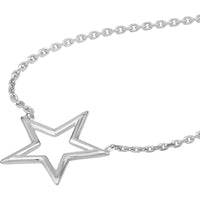 Olas d'Oro - 14K White Gold Wire Star Adjustable Necklace 1.85 Grams Total Weight