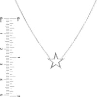 Olas d'Oro - 14K White Gold Wire Star Adjustable Necklace 1.85 Grams Total Weight