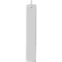 Olas d'Oro - 14K White Gold X-Long Vertical Bar Engravable Charm - 2.31 Grams
