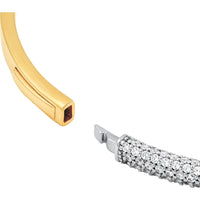 Olas d'Oro - 14K Yellow and White Gold Diamond Half Pave Bangle - 1.89 Carat Total Carat Weight