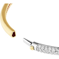 Olas d'Oro - 14K Yellow and White Gold Diamond Pave Teardrop Bypass Bangle - 2.18 Carat Total Diamond Weight