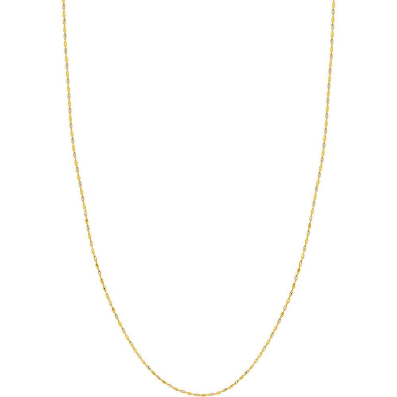 Olas d'Oro - 14K Yellow and White Gold Dorica Chain Necklace - 16'' with Lobster Clasp