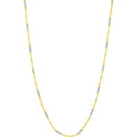Olas d'Oro - 14K Yellow and White Gold Two-Tone Singapore Chain Choker Necklace - 10" Length