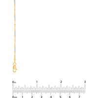 Olas d'Oro - 14K Yellow and White Gold Two-Tone Singapore Chain Choker Necklace - 10" Length