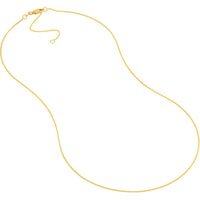 Olas d'Oro - 14K Yellow Gold 0.85mm Adjustable Wheat Chain with Lobster Clasp - 18" Necklace