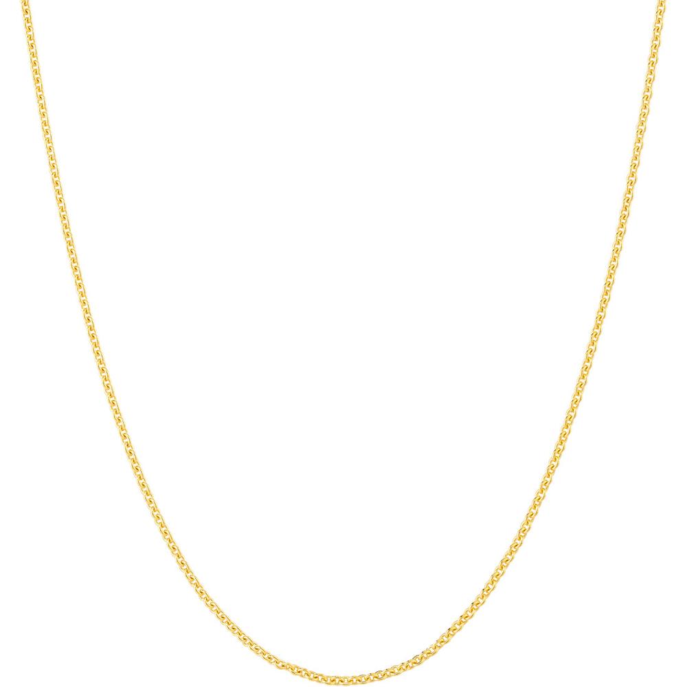 Olas d'Oro - 14K Yellow Gold 0.9mm Adjustable Cable Chain Necklace with Lobster Clasp 18 Inch