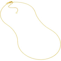 Olas d'Oro - 14K Yellow Gold 0.9mm Adjustable Cable Chain Necklace with Lobster Clasp 18 Inch
