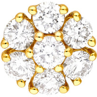 Olas d'Oro - 14K Yellow Gold 1.03 Carat Total Diamond Cluster Stud Earrings