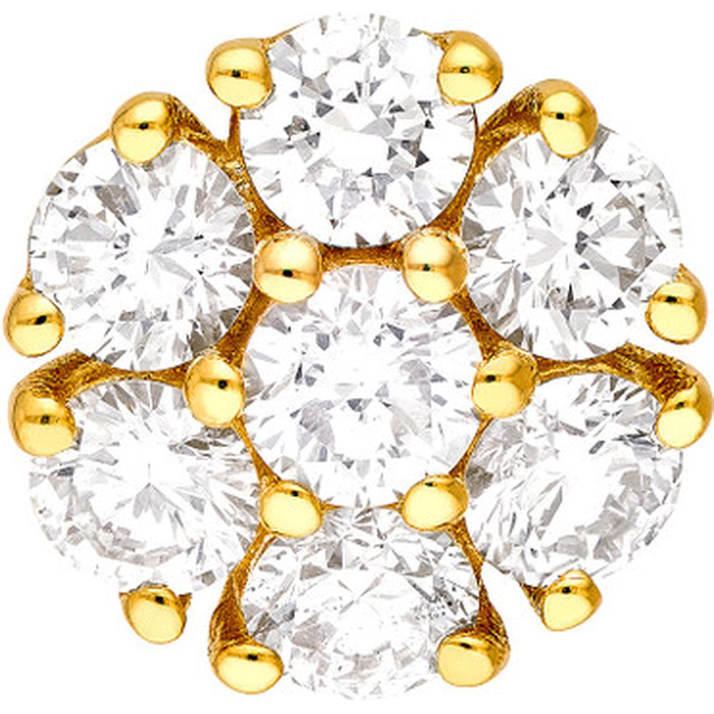 Olas d'Oro - 14K Yellow Gold 1.03 Carat Total Diamond Cluster Stud Earrings