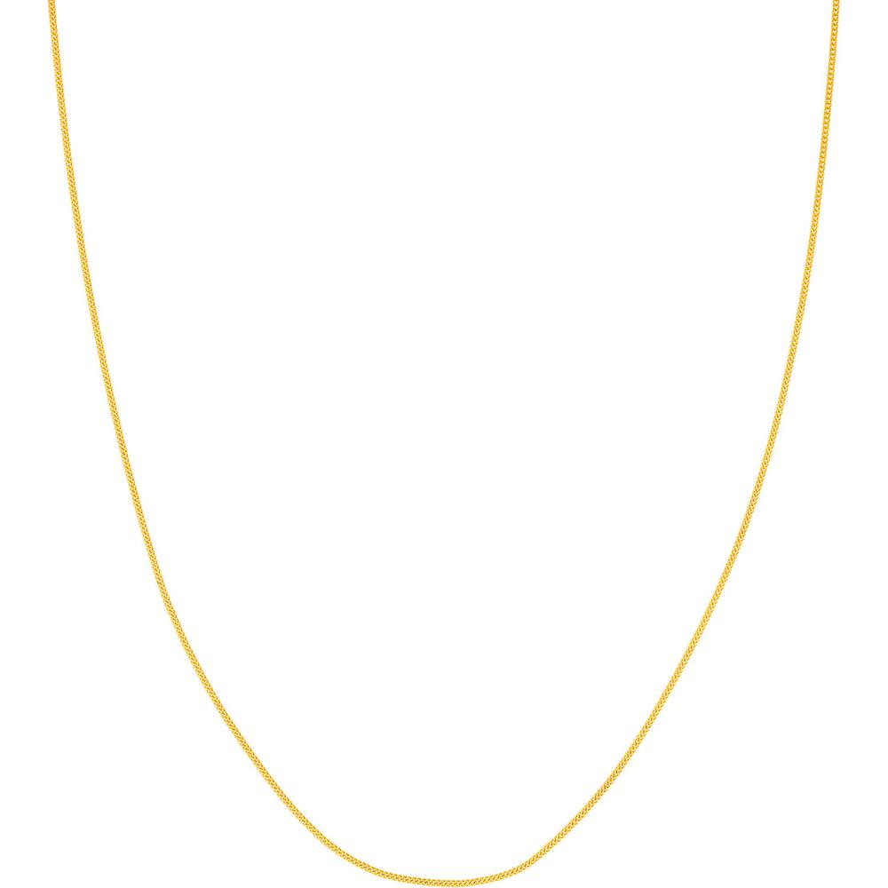 Olas d'Oro - 14K Yellow Gold 1.05mm Curb Chain Necklace with Adjustable 2" Extension - 2.13 Grams Weight
