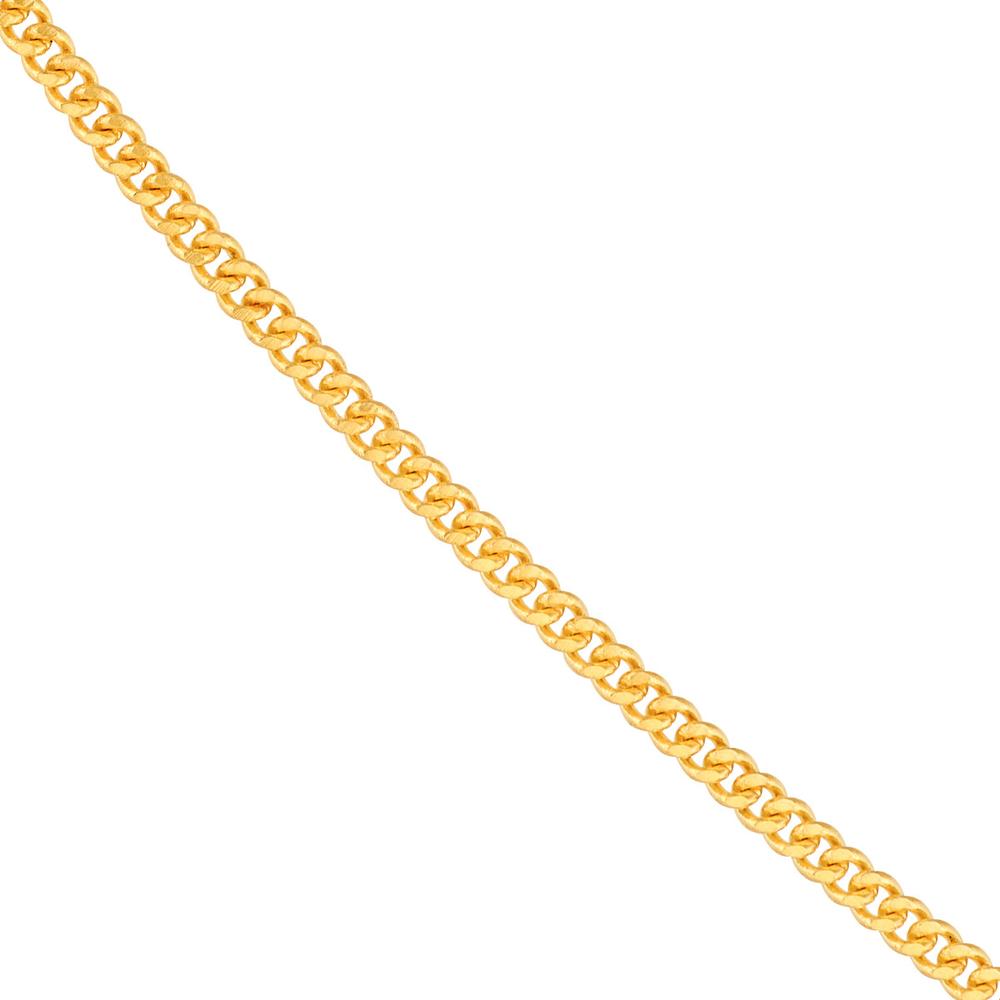 Olas d'Oro - 14K Yellow Gold 1.05mm Curb Chain Necklace with Adjustable 2" Extension - 2.13 Grams Weight