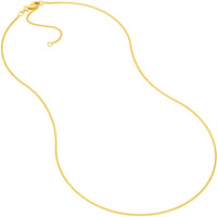 Olas d'Oro - 14K Yellow Gold 1.05mm Curb Chain Necklace with Adjustable 2" Extension - 2.13 Grams Weight