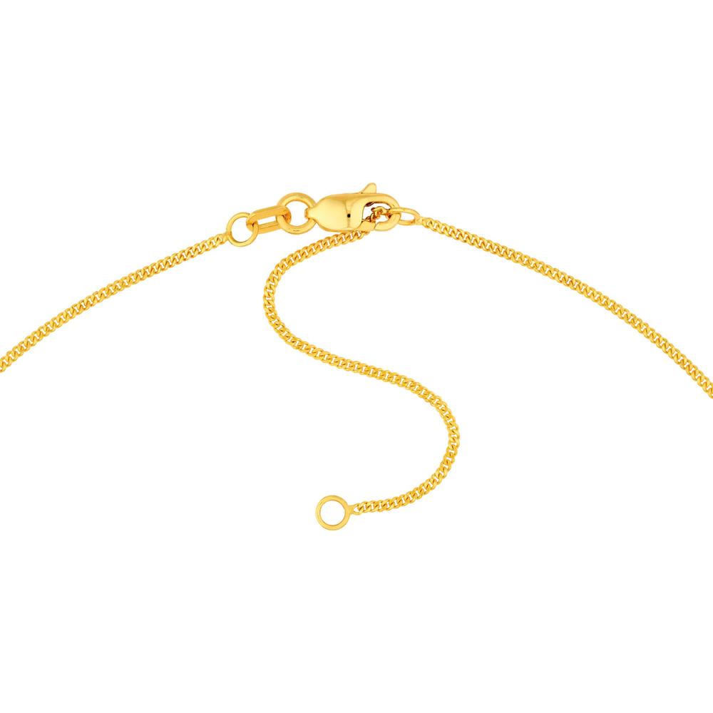Olas d'Oro - 14K Yellow Gold 1.05mm Curb Chain Necklace with Adjustable 2" Extension - 2.13 Grams Weight