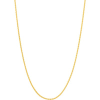 Olas d'Oro - 14K Yellow Gold 1.05mm Diamond-Cut Wheat Chain Necklace with Lobster Lock - 16" Length