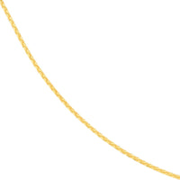 Olas d'Oro - 14K Yellow Gold 1.05mm Diamond-Cut Wheat Chain Necklace with Lobster Lock - 16" Length