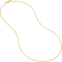 Olas d'Oro - 14K Yellow Gold 1.05mm Diamond-Cut Wheat Chain Necklace with Lobster Lock - 16" Length