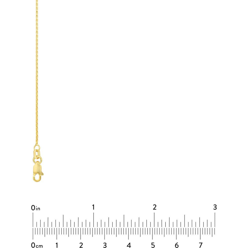 Olas d'Oro - 14K Yellow Gold 1.05mm Diamond-Cut Wheat Chain Necklace with Lobster Lock - 16" Length
