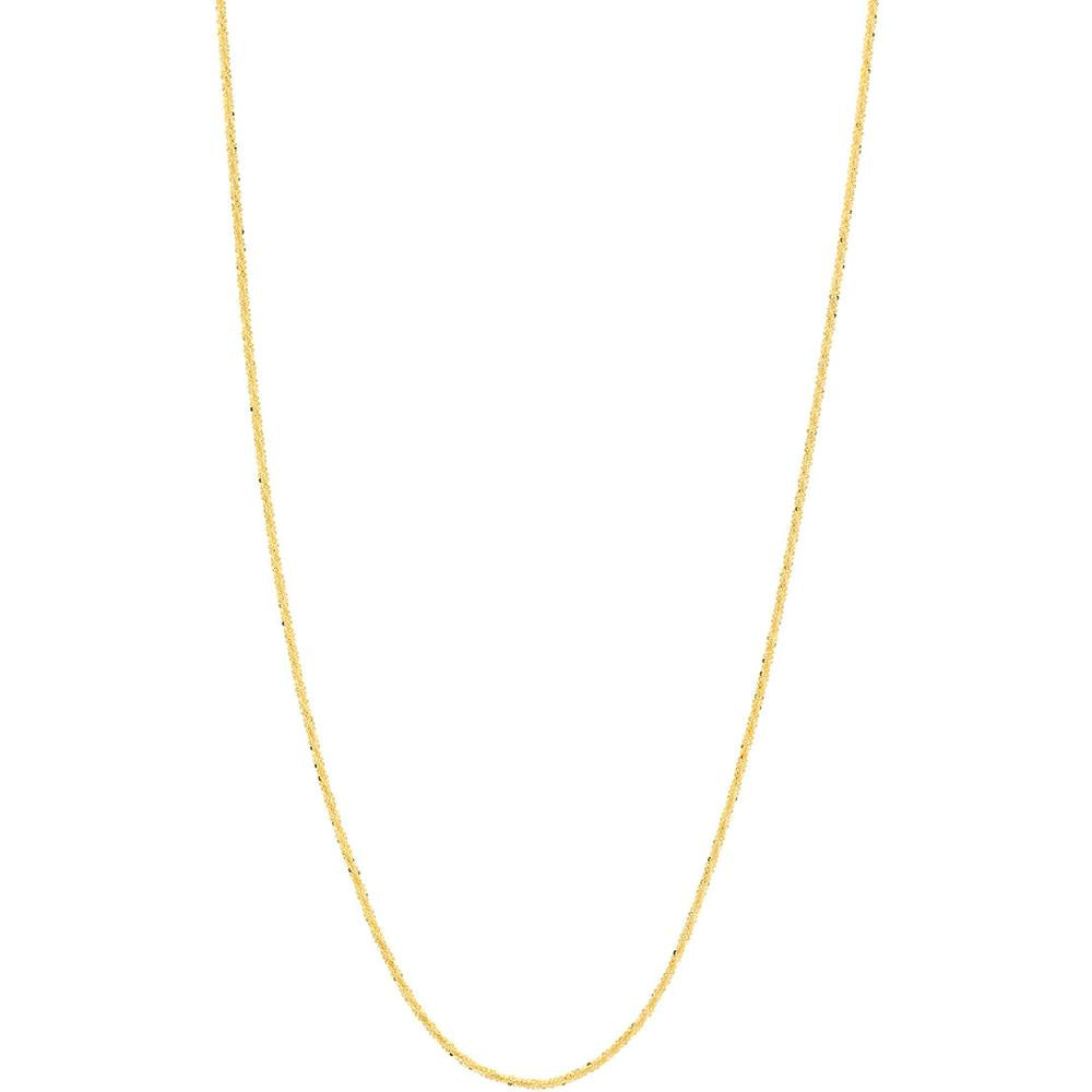 Olas d'Oro - 14K Yellow Gold 1.12mm Sparkle Chain Necklace with Lobster Lock - 1.81 Grams Total Weight