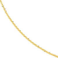 Olas d'Oro - 14K Yellow Gold 1.12mm Sparkle Chain Necklace with Lobster Lock - 20" - 2.17 Grams Weight