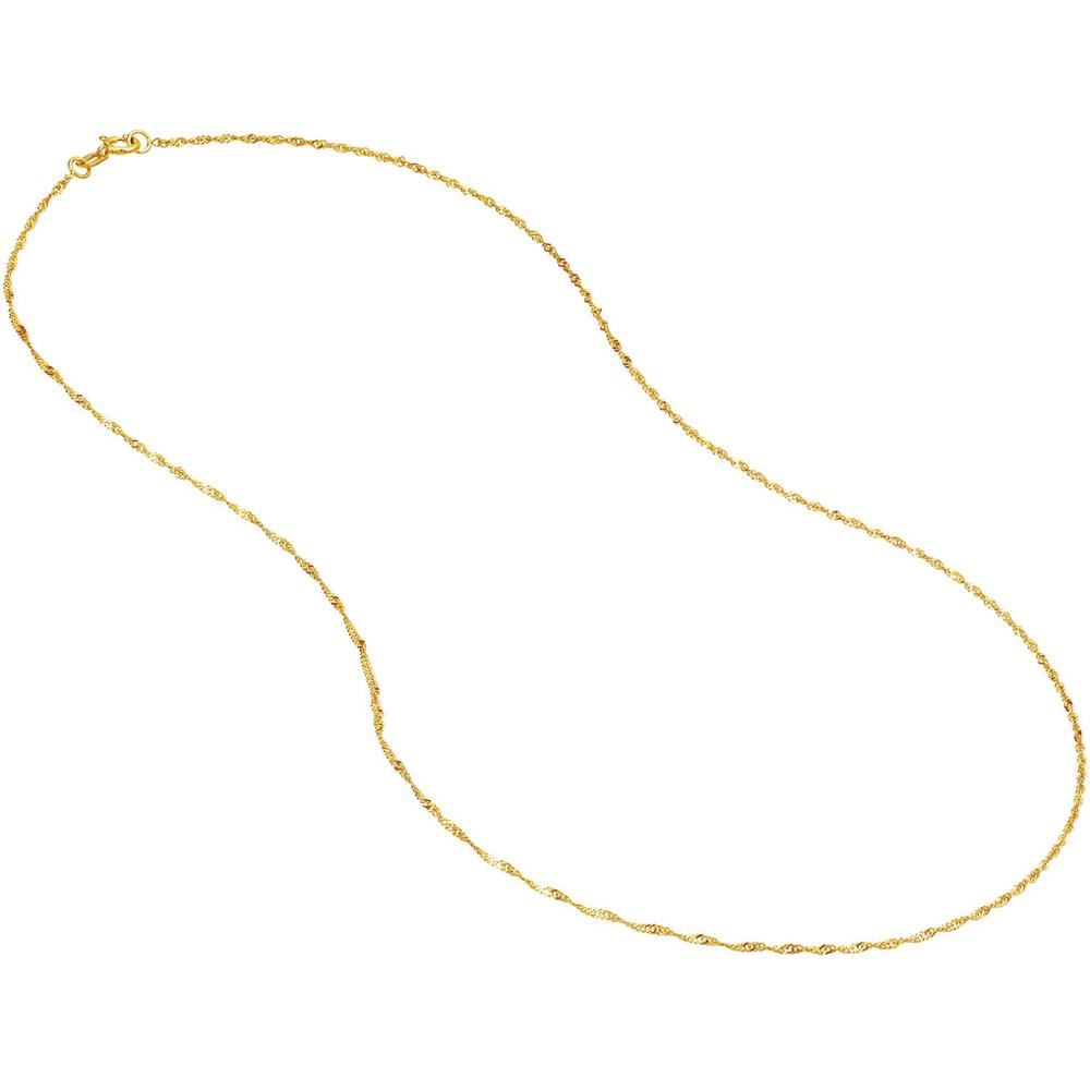 Olas d'Oro - 14K Yellow Gold 1.15mm Singapore Chain Necklace - 24 Inches