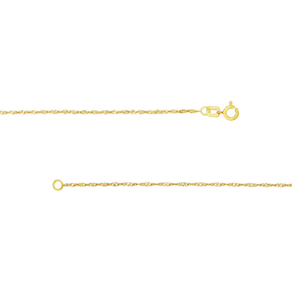 Olas d'Oro - 14K Yellow Gold 1.15mm Singapore Chain Necklace - 24 Inches
