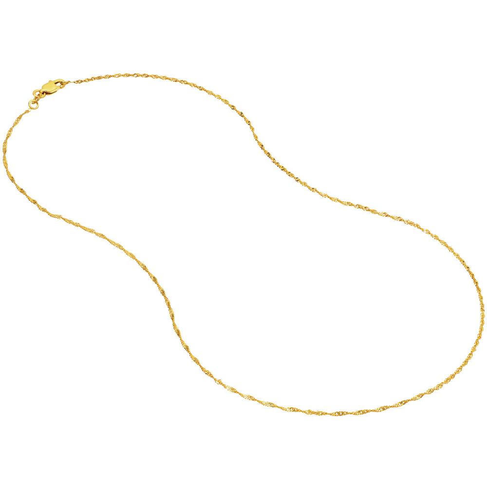 Olas d'Oro - 14K Yellow Gold 1.15mm Singapore Chain Necklace with Lobster Lock - 18"