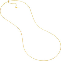 Olas d'Oro - 14K Yellow Gold 1.1mm Diamond-Cut Brill Cable Chain with Adjustable Silicone Bead - 26" Length