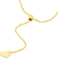 Olas d'Oro - 14K Yellow Gold 1.1mm Diamond-Cut Brill Cable Chain with Adjustable Silicone Bead - 26" Length