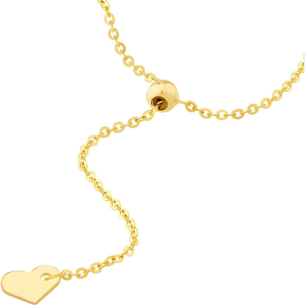 Olas d'Oro - 14K Yellow Gold 1.1mm Diamond-Cut Brill Cable Chain with Adjustable Silicone Bead - 26" Length