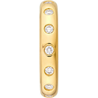 Olas d'Oro - 14K Yellow Gold 1/2 Total Carat Weight Round Diamond Straight Band Ring - Size 8.5