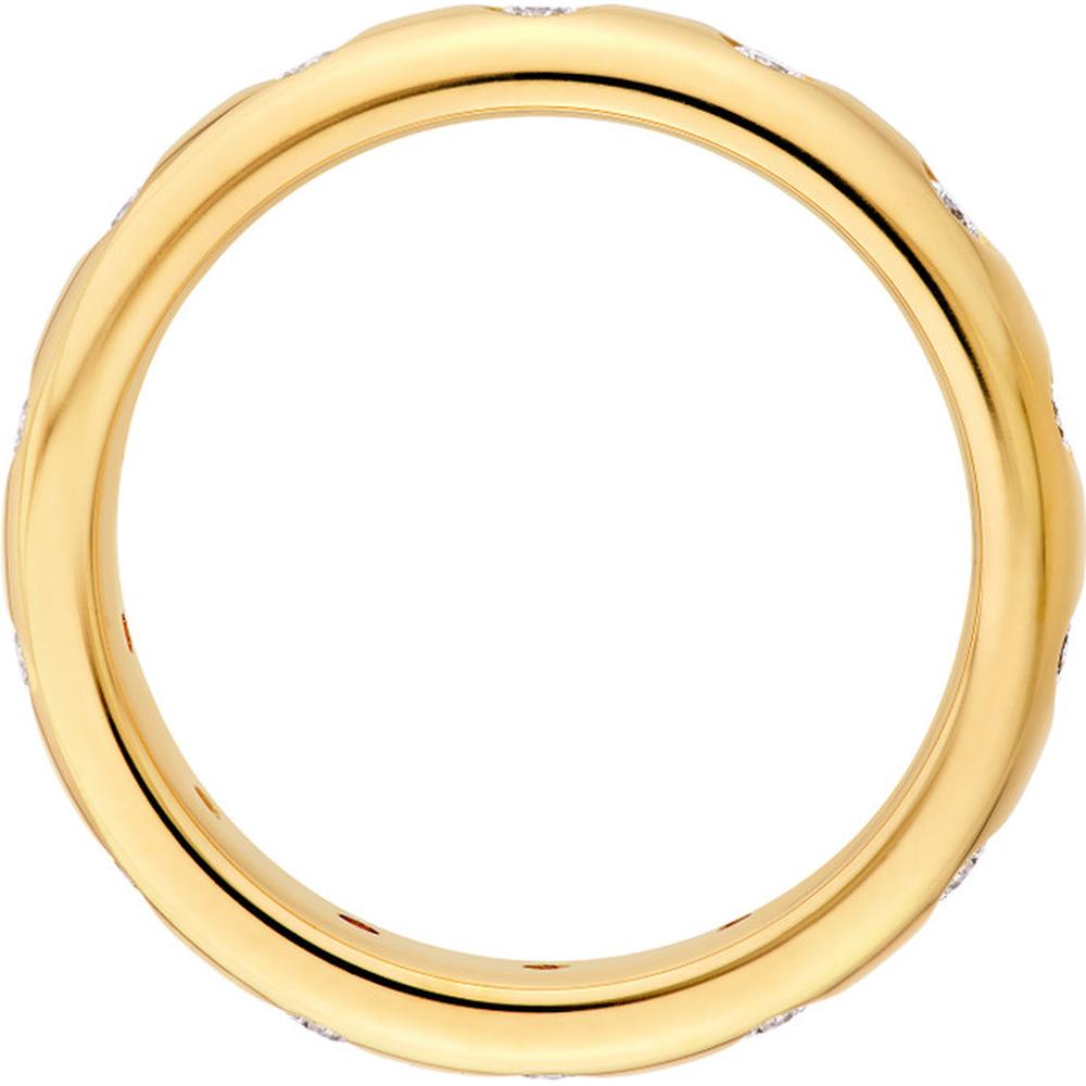 Olas d'Oro - 14K Yellow Gold 1/2 Total Carat Weight Round Diamond Straight Band Ring - Size 8.5
