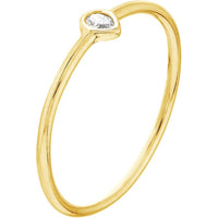 Olas d'Oro - 14K Yellow Gold 1/20 Carat Pear-Shaped Diamond Bezel Ring - Size 8