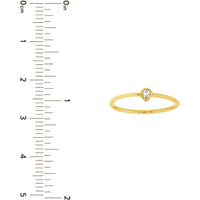 Olas d'Oro - 14K Yellow Gold 1/20 Carat Pear-Shaped Diamond Bezel Ring - Size 8