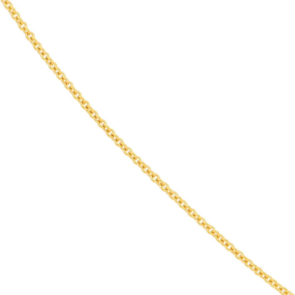 Olas d'Oro - 14K Yellow Gold 1.20mm Adjustable Child's Cable Chain Necklace - 15" Length