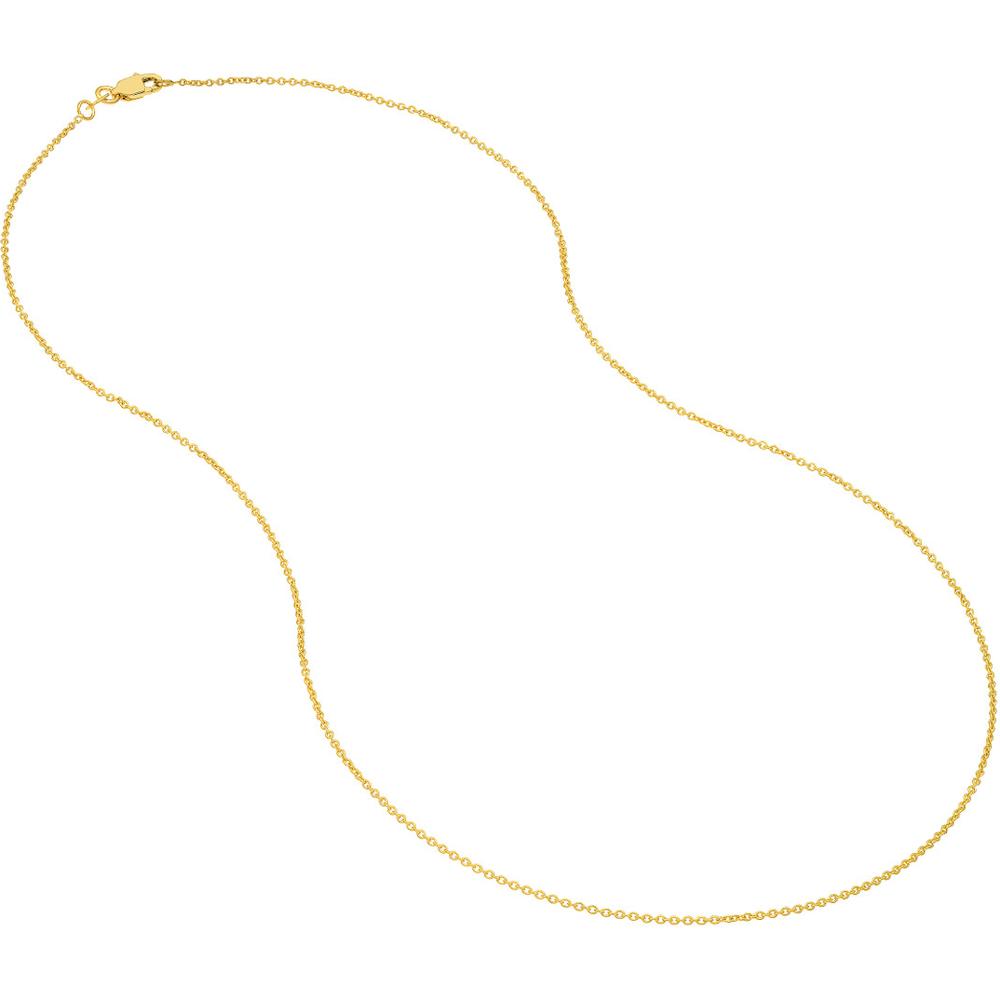 Olas d'Oro - 14K Yellow Gold 1.20mm Open Cable Chain Necklace - 18" Length, Lobster Clasp Closure